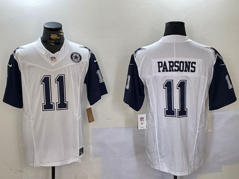 Men Dallas Cowboys #11 Parsons White 2024 Nike Three generations Vapor Limited NFL Jersey style 2->dallas cowboys->NFL Jersey